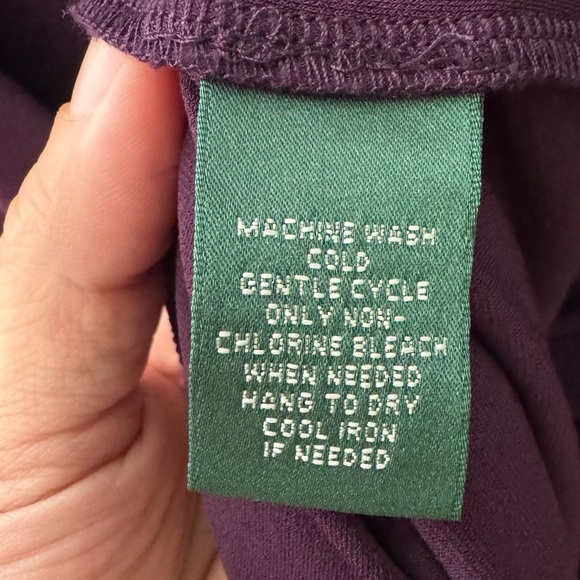 Lauren Ralph Lauren Purple Ruched Faux Wrap Dress Size 2 - Picture 5 of 5